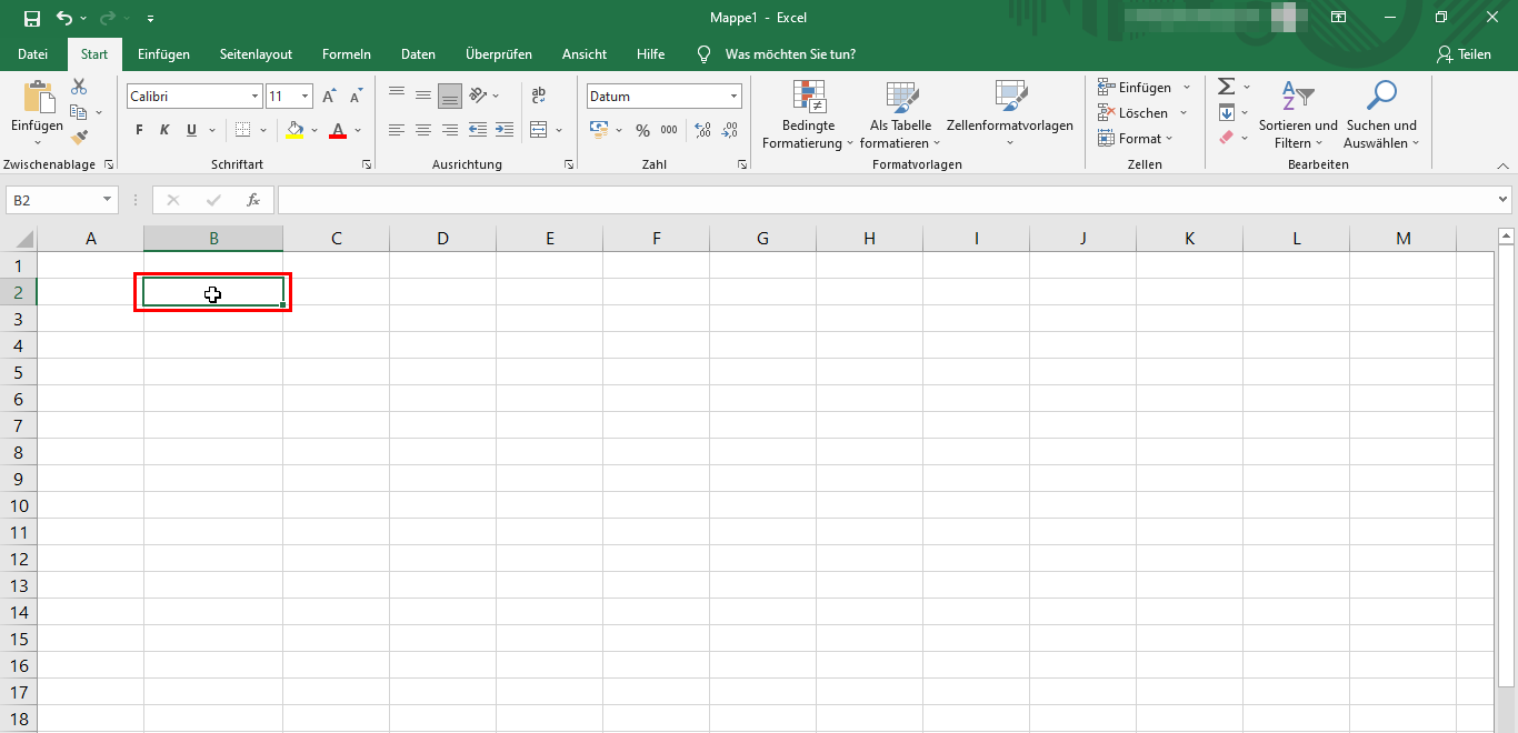 Excel: Heutiges Datum einfügen